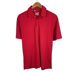 PO820 Men’s Under Armour Loose Fit Heat Gear Performance Striped Polo Shirt M